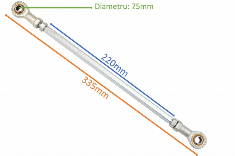 Bieleta Directie ATV 130mm Alba