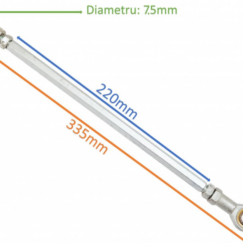 Bieleta Directie ATV 130mm Alba